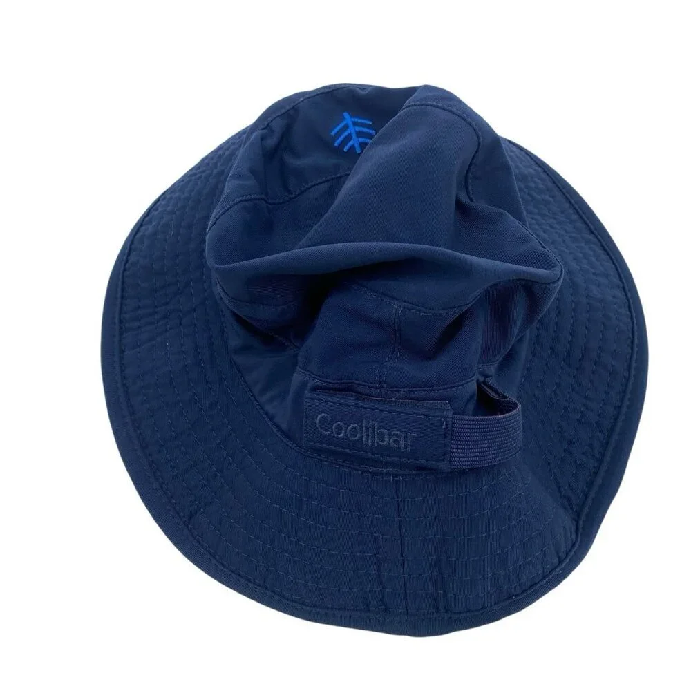 Coolibar UPF Youth S/M Blue Traveler Outdoor Fishing Hiking Surfs Up Bucket Hat